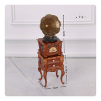 Dollhouse Phonograph Turntable European Design Miniature Gramophone Ornamental