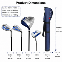 Golf Club Set, Half Set Golf Set for Beginner Golfers, 4 Piece Golf Set with Steel Shafts, Polished Silver Alloy Clubs