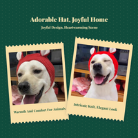 Dog Christmas Hat Adjustable Winter Headwear For Large Dogs