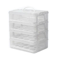 Stackable Cupcake Carrier Reusable Multi-Layer Dessert Box Clear View Tiered Food Storage Holder for Caterers, Potluck, Picnic