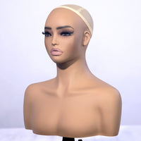 假发模特头欧美肤色假人头模帽子展示非洲模型头半身PVCMannequin
