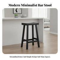 Backless Wooden High Stool Anti-Scratch Foot Pads Wooden Saddle Seat Stool