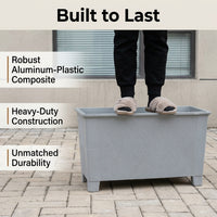 Rectangular Planter Box, Sand Speckled Plant Pot for Vegetables, Low Maintenance Pots for Plants Outdoor Patio