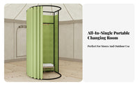 Easy Assembly Portable Fitting Room Sturdy Frame Foldable Changing Stall Blackout Curtain Folding Dressing Cubicle Large Space for Market Vendors, Event Organizers, Temporary Shops, Clothing Shop S, Outdoor Events, Fashion Event