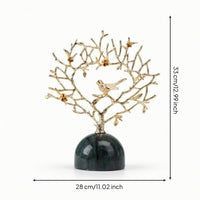 Coral Decor with Birds Gold Toned Coral Tabletop Ornament Nature Influenced Tabletop Ornament for Living Room, Entryway, Office