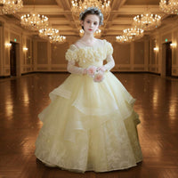 Long Sleeve Princess Dress Puffy Skirt Flower Girl Formal Dress for Wedding
