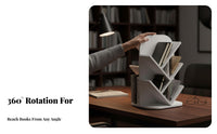 360-Degree Rotation Rotating Desktop shelf unit Multitier Design Book Organizer Space-Saving Display Rack Large Capacity for Children, Students, Study Room, Home Office, Classroom, Bedroom