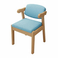 Modern Minimalist Design Upholstered Wooden Armchair Ergonomic Backrest Upholstered Armchair with Wood Legs Sturdy Frame Desk Chair Rounded Edges for Students, Office Workers, Homeowners, Study Room, Bedroom, Reading Nook, Entryway
