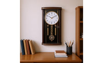 Pendulum Wall Clock Glossy Finish Home Decor Arabic Numerals