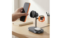 25W 3-in-1 Charging Stand Cool 3-in-1 Charging Station Compatible Qi2 Wireless Charger Easy Alignment for Desk