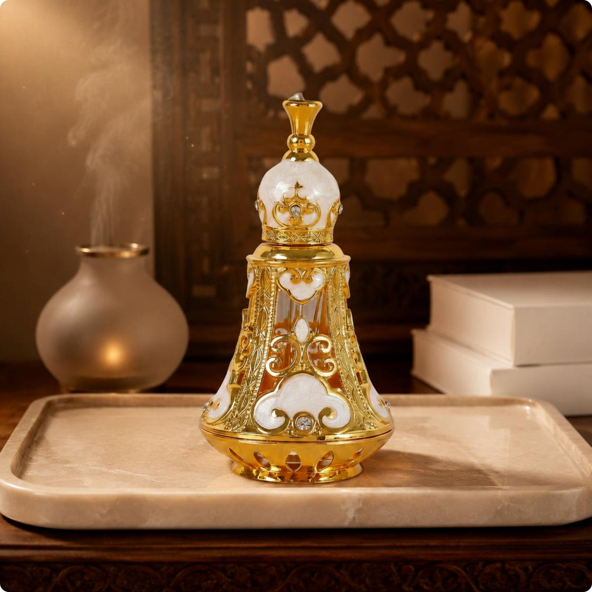 Ornate Perfume Bottle Openwork Home Decor Scrollwork