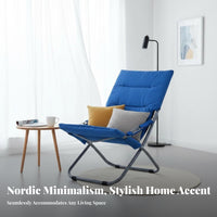 Adjustable Padded Recliner Foldable Lounge Chair Sturdy Frame for Home, Students