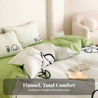 4 Pieces 4-Piece Dog Print Bedclothes Japanese aesthetic Dog Pattern Bedding