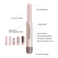 5-in-1 High-Speed Hot Air Styling Brush with Auto Curling, US Plug