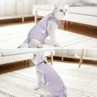 Cat Recovery Suit with Fasteners, Post-Surgery Cat Suit, Post-Neuter Cat Suit, Post-Spay Cat Suit