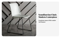 Nordic Design Dining Chair Lightweight Minimalist Metal Leg Chair Space-Saving
