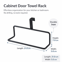 Cabinet and Closet Metal Kitchen Towel Rail for Hanging Cloths, Modern Minimalist Hook and Holder for Students