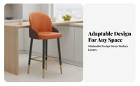 Upholstered Backrestrest Tavernstool Factory-Inspired Design Bar Stool Sturdy Wood Frame Nordic Design for Adults, Cafe