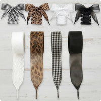 4 Pieces Wide Ribbon Shoelace Cute Look Fashion Sneaker Laces Colorful