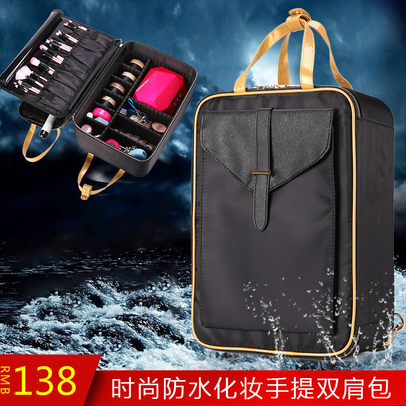 Large PU Makeup Organizer Bag with Drawers