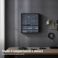 Plastic Parts Storage Cabinet Black Finish for Electronics Bench, Craft Room