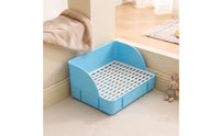 Hare Litter Tray with Grid Firm-Latch Hare Waste Tray with Grate Perforated for Bunnies