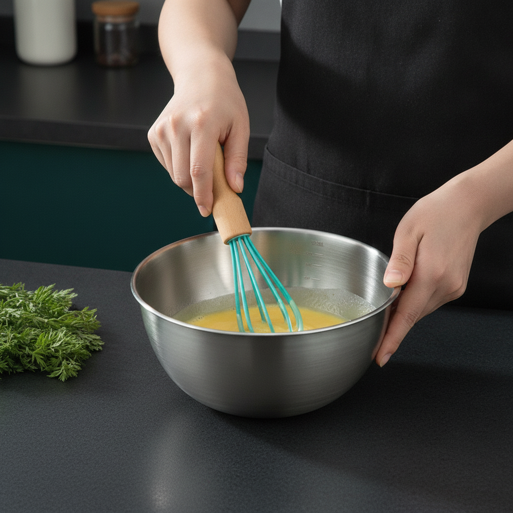 Food Grade Stainless Steel Mixing Bowl with Scale Markings for Kitchen Prep, Baking, and Washing Vegetables