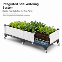 28cm Outdoor Planters, Rectangular Plant Pots Outdoor for Patio, Nordic Garden Planters for Herbs & Vegetables, White Synthetic Synthetic Material