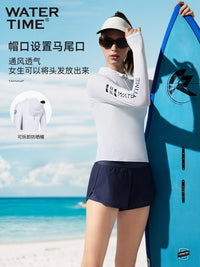WaterTime潜水服女2025新款分体长袖防晒冲浪水母服大码潜水套装