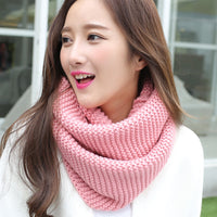 Winter Knitted Neck Warmer Scarf for Women, Thickened Solid Color
