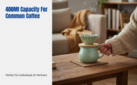 Ceramic Coffee Dripper Set, Cone Strainer, Folded Design, Sharing Pot, Home Use