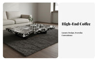 Minimalist Design Sleek Square Coffee Table Scratch-Resistant Home Furniture Easy to Clean Long-Lasting Build for Interior Decorators, Homeowners, Renters, Living Room, Lounge Area, Den, Office Lobby