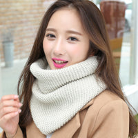 Winter Knitted Neck Warmer Scarf for Women, Thickened Solid Color
