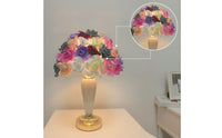 Floral Lamp with Flower Shade Multi-Colored Lamp with Flower Lampshade Multicolor Decorative for Bedroom, Nightstand, Wedding