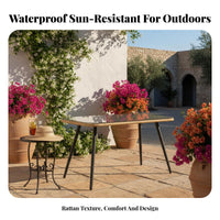 4-Piece Woven Sofa and Chair set Waterresistant 4-Piece Wicker Seating with Table sun-resistant Weather Resistant for Homeowners