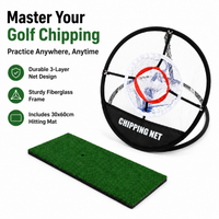 Golf Practice Net, 30cm Three-Layer Golf Chipping Net for Garden, Portable Indoor Outdoor Golf Net and Mat Set