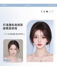 假发女片头顶补发轻薄自然增发量无痕遮白发前额无边真发隐形发片
