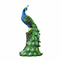 Solar Peacock Statue Realistic Look Color Changing Peacock Light Weatherproof Outdoor Decor for Patio