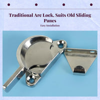 Sliding Door Security Lock, Adjustable Curved Panel Lock, Reinforced Aluminum Alloy, Easy to Install for Home & Office