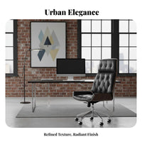 Tufted High-Rear Rolling Chair Vintage Look Upholstered Rotate Chair Padded Padding Ergonomic Design for Professionals, Students