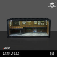 1:64 Scale Container Repair Shop Scene Model Parking Lot Toy Car Garage with Lights