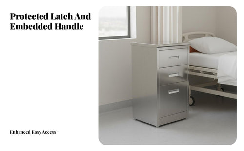 Rustproof Stainless Steel Storage Cabinet Steel Office File Cabinet Effortless Gliding Drawers Large Capacity for Hospital Personnel, Business Owners, Laboratory, School, Factory, Warehouse