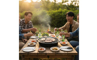 Korean BBQ Grill Pan Easy to Clean Cookware Even Heating for Outdoor
