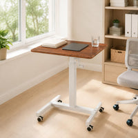 Adjustable Height Desk Wheeled Base Adjustable Standing Desk Space Saving Office Furniture for Bedside, Home