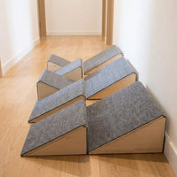 Wooden Pet Stairs Ramp for Small Dogs and Cats - Portable Pet Ladder Steps