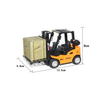 Pull Back Die-Cast Forklift Toy Mixed Material Forklift Toy Gift Box Packaging Mini Construction Vehicle Model Effortless Rolling for Boys, Kids