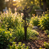 Whimsical Fairy Silhouette Stake Decorative Garden Stake with Fairy Silhouette Outdoor Garden Ornament Charming for Flower Beds, Lawn, Pathway Edges