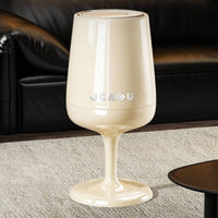 Wine Glass Trash Can High End Look Compact Wastebasket Decorative Design