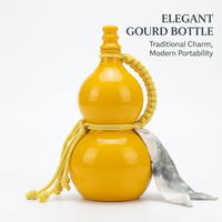 Glass Gourd Water Bottle Sealed, Gourd Water Chinese Hand Rope, Water Bottle Chi #variant:Yellow