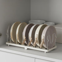 Foldable Cookware Rack Wire Dividers Pan Lid Holder Space-Saving for Countertop